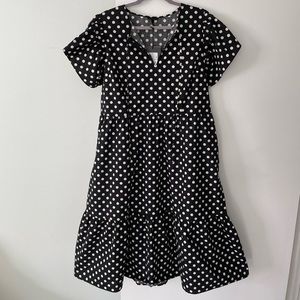 100% Cotton Polka dots and ruffles! Ultra-feminine On Trend tiered dress NWT XXL